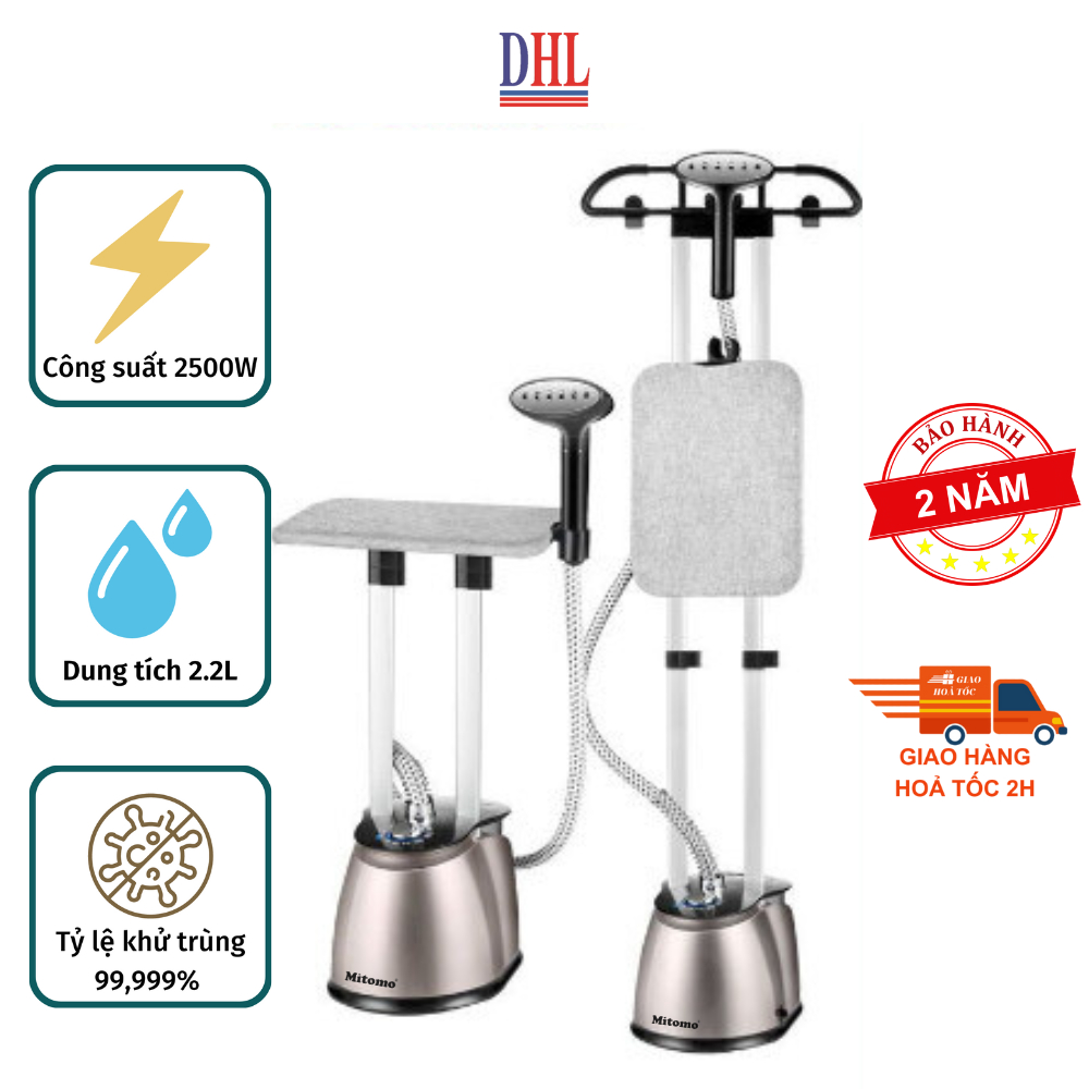 Bàn là hơi nước đứng cao cấp Mitomo GC-899 Max, công suất 2500W, BH 2 năm