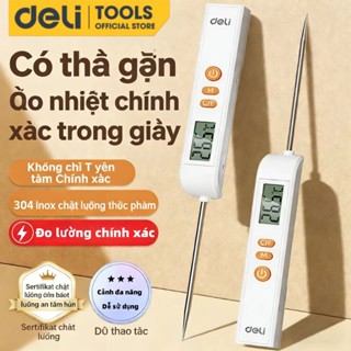 Nhiệt Kế Điện Tử Đa Năng Deli Đo nhiệt độ thực phẩm, chất lỏng - Pha sữa, làm bánh