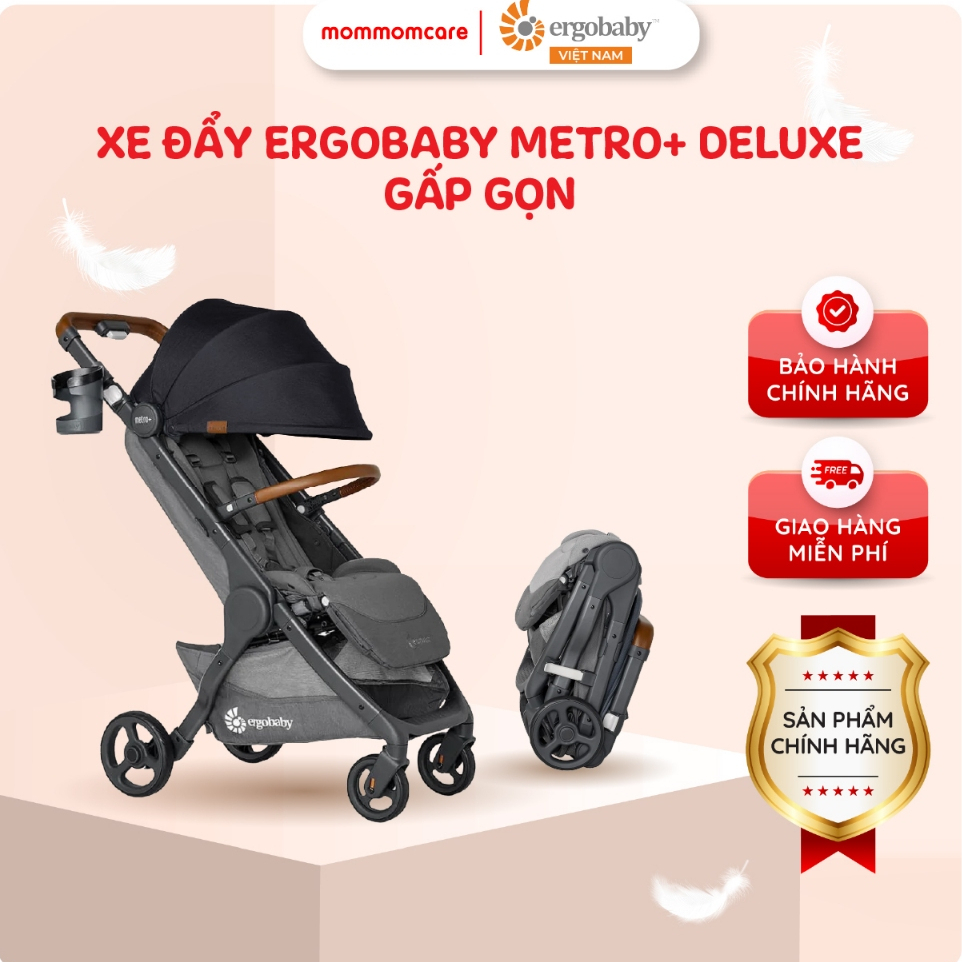 Xe đẩy Ergobaby Metro+ Deluxe gấp gọn, ngã sâu dùng tư sơ sinh, an toàn cho bé