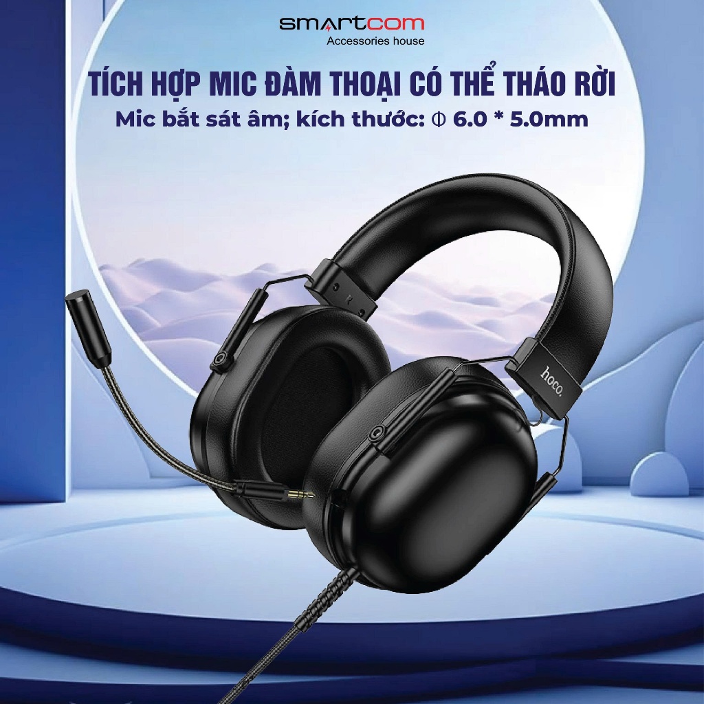 Tai nghe chơi Game chuyên nghiệp có mic đàm thoaị thế hệ mới Hoco W113 chính hãng, tai nghe bass mạnh | BigBuy360 - bigbuy360.vn