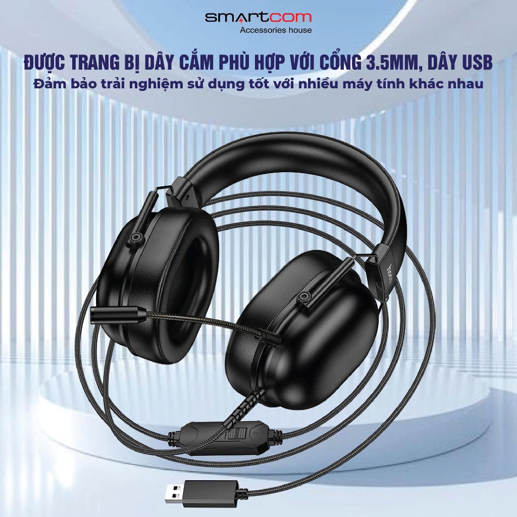 Tai nghe chơi Game chuyên nghiệp có mic đàm thoaị thế hệ mới Hoco W113 chính hãng, tai nghe bass mạnh | BigBuy360 - bigbuy360.vn