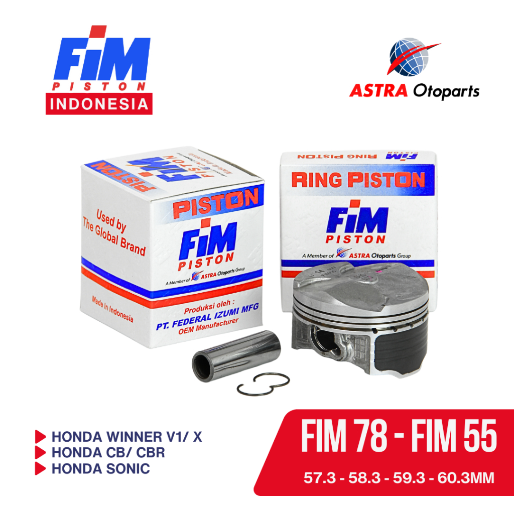 Piston FiM 57.3 / 58.3 / 59.3 / 60.3 cho xe Honda Winner V1, Winner X, CB, CBR, Sonic 150