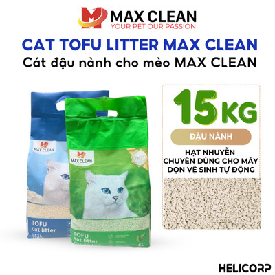 [1 THÙNG = 15KG KHÔNG HÚT CHÂN KHÔNG] Cát Mèo Tofu Đậu Nành Max Clean, Cát Vệ Sinh Cho Mèo Tan Trong Nước