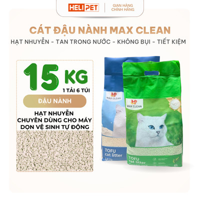 [1 THÙNG 6 BỊCH KHÔNG HÚT CHÂN KHÔNG] Cát Đậu Nành Max Clean Cát Tofu Vệ Sinh Cao Cấp Cho Mèo Siêu Vón Cục Không Bụi
