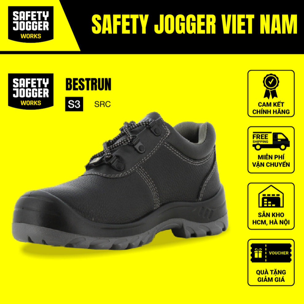 [CHÍNH HÃNG] Giày Bảo Hộ Safety Jogger Bestrun S3, Chống Đâm Xuyên, Chống Dập Ngón, Chống Trơn Trượt
