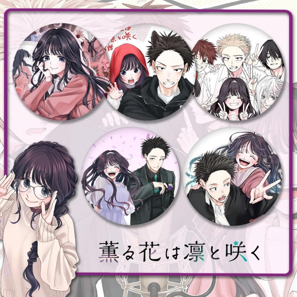 (K1) Huy Hiệu KAORU HANA WA RIN TO SAKU | Badge ANIME | Móc Treo Balo Túi Xách tiện lợi