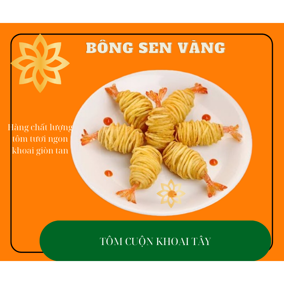 [𝐁𝐎𝐍𝐆𝐒𝐄𝐍𝐕𝐀𝐍𝐆 - 𝐇𝐀̀𝐍𝐆 𝐂𝐀𝐎 𝐂𝐀̂́𝐏] Tôm cuộn khoai tây vỉ 10 con