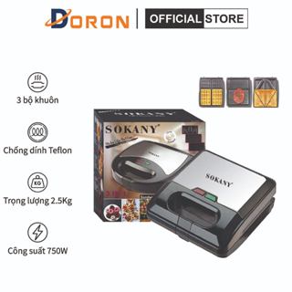 Máy nướng bánh 750W 3 trong 1 nướng bánh mì, bánh waffle, nướng thịt