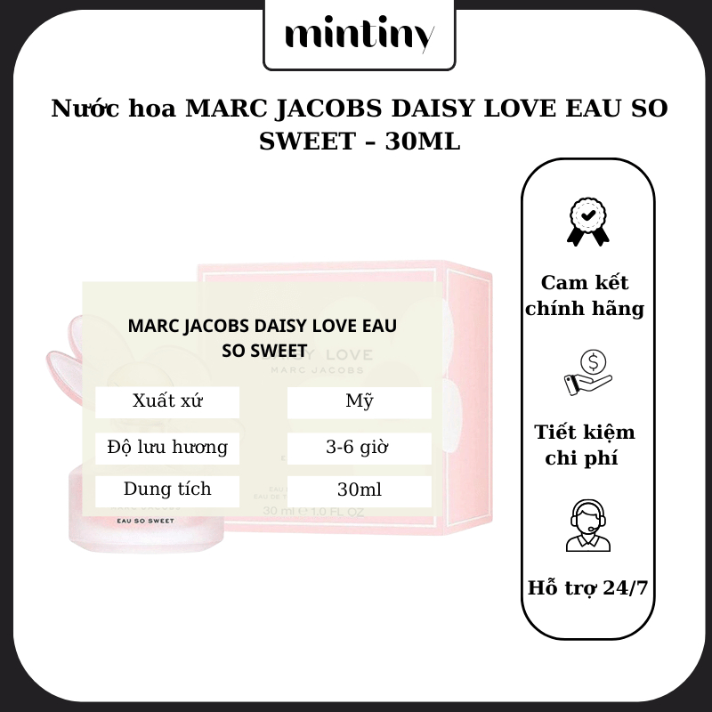 Nước hoa MARC JACOBS DAISY LOVE EAU SO SWEET – 30ML