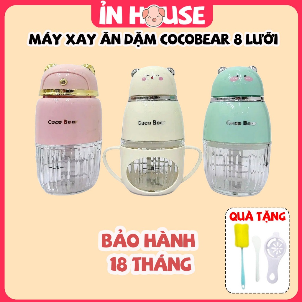 Máy xay COCOBEAR 8 lưỡi dao xay đồ ăn dặm cho bé, bảo hành 18m- ỈN House