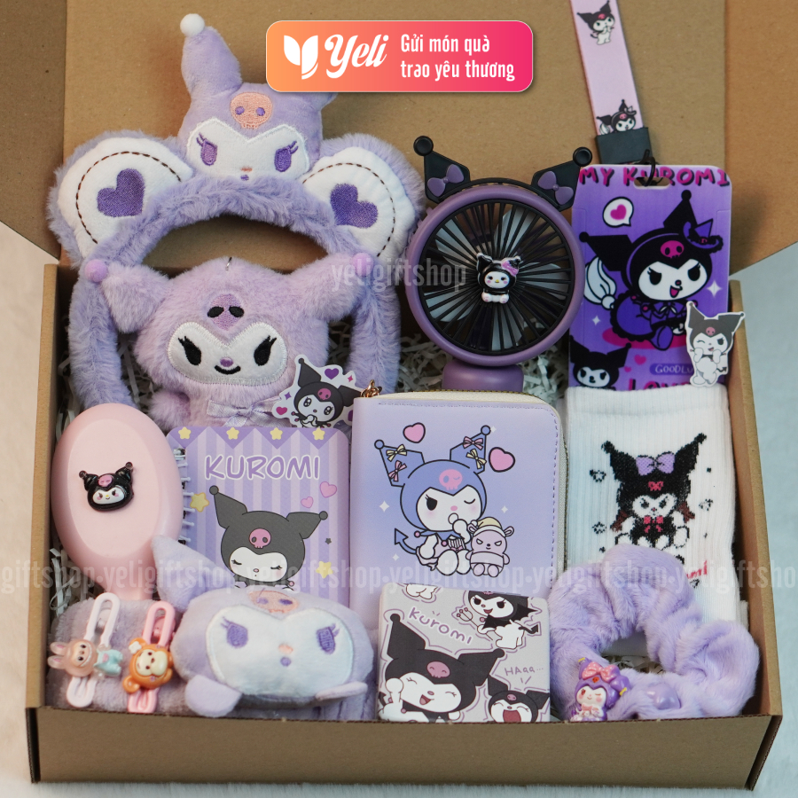 Quà tặng sinh nhật gấu bông phụ kiện Kuromi, Set quà Kuromi tặng bạn gái, người yêu sinh nhật, ngày 