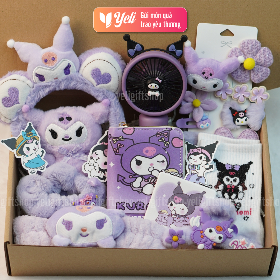 Set Kuromi quà tặng nhiều phụ kiện, Combo quà tặng, Set quà Kuromi tặng bạn gái, người yêu sinh nhật
