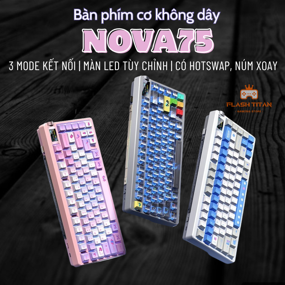 Bàn phím cơ không dây Aula NOVA75 - Led RGB mạch xuôi - Màn LED có app tùy chỉnh - Bảo  hành 1 năm | BigBuy360 - bigbuy360.vn