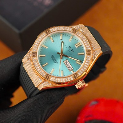 Đồng hồ nam chính hãng I&W Canrival 55851G3-S11 Viền vàng, Kính sapphire,chống nước 50m,máy cơ Automatic,dây cao su