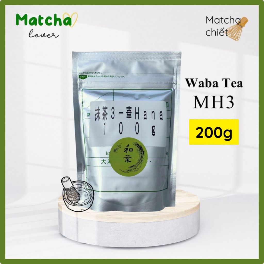 250g - Matcha MH3, waba tea, bột trà xanh Nhật Bản, matcha latte thơm ngon, đậm trà