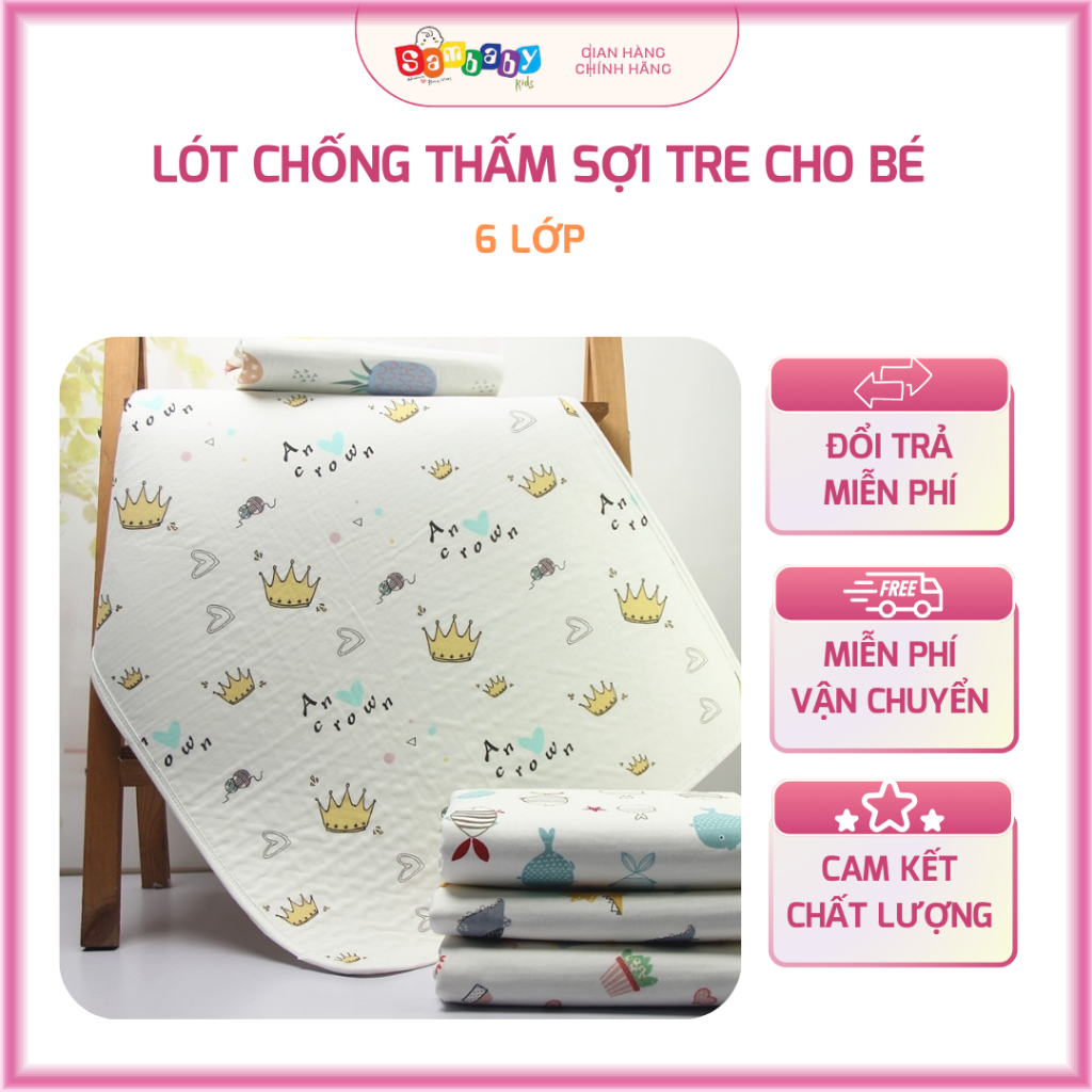 MIẾNG LÓT THAY BỈM SƠ SINH SỢI TRE CHỐNG THẤM