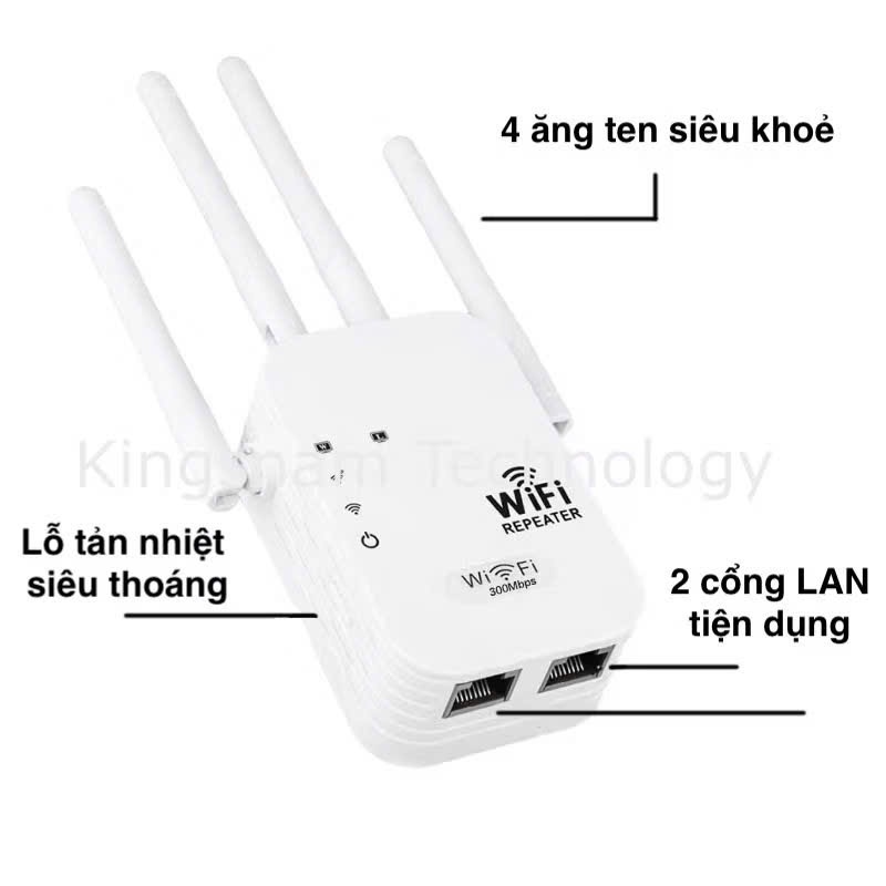 Kích sóng Wifi 4 râu tốc độ cao 300Mbs. Mở rộng vùng phủ sóng, cải thiện tốc độ mạng Wifi 6 phát Wifi từ dây Lan | BigBuy360 - bigbuy360.vn