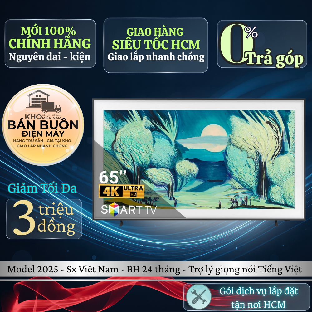 QA65LS03FA Smart Tivi Samsung Khung Tranh 65 inch 4K QLED, Art Mode, Model 2025 65LS03F