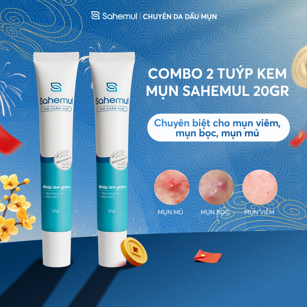 Combo 2 Tuýp Kem Mụn SAHEMUL dùng cho mụn viêm Anti Acne Skin Care Cream 20gr | BigBuy360 - bigbuy360.vn