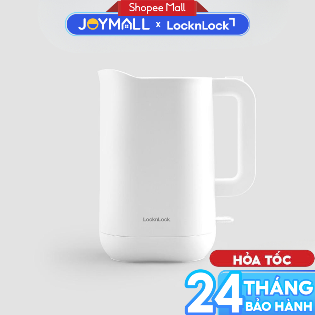 Ấm Đun Siêu Tốc Giảm Âm LocknLock Silent Electric Kettle EJK216WHT 1.2L, Hàng Chính Hãng - JoyMall