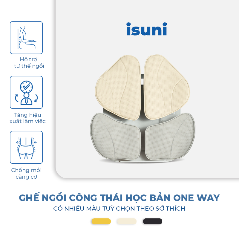 [BẢN ONEWAY] Ghế Điều Chỉnh Tư Thế Ngồi ISUNI Giúp Giảm Đau Mỏi Lưng Khi Lái Xe, Ngồi Làm Văn Phòng