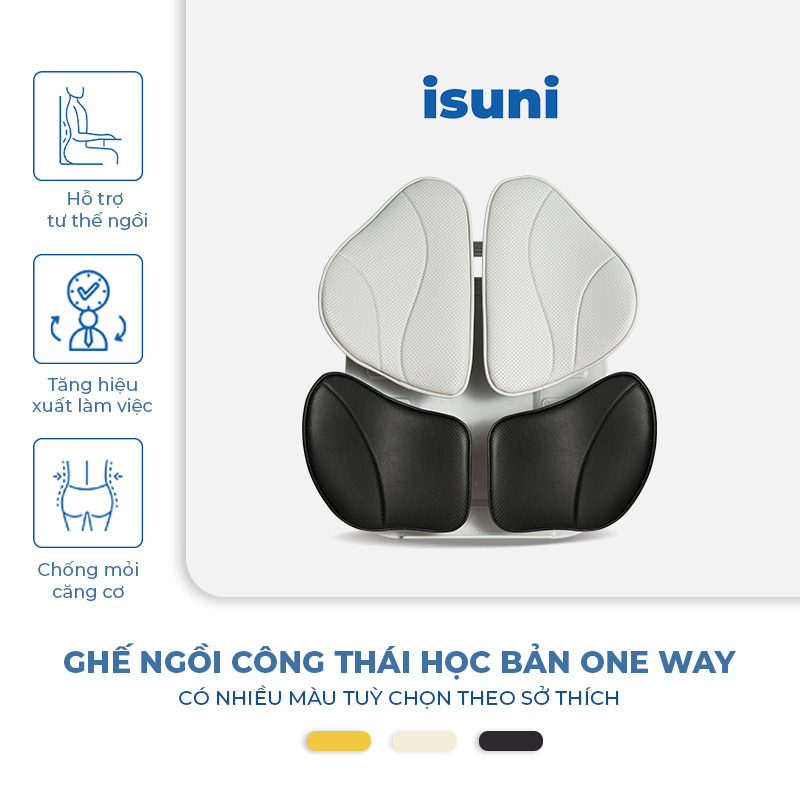 [BẢN ONE WAY] Ghế Điều Chỉnh Tư Thế ISUNI Hỗ Trợ Lái Xe, Làm Việc Văn Phòng Không Bị Đau Lưng