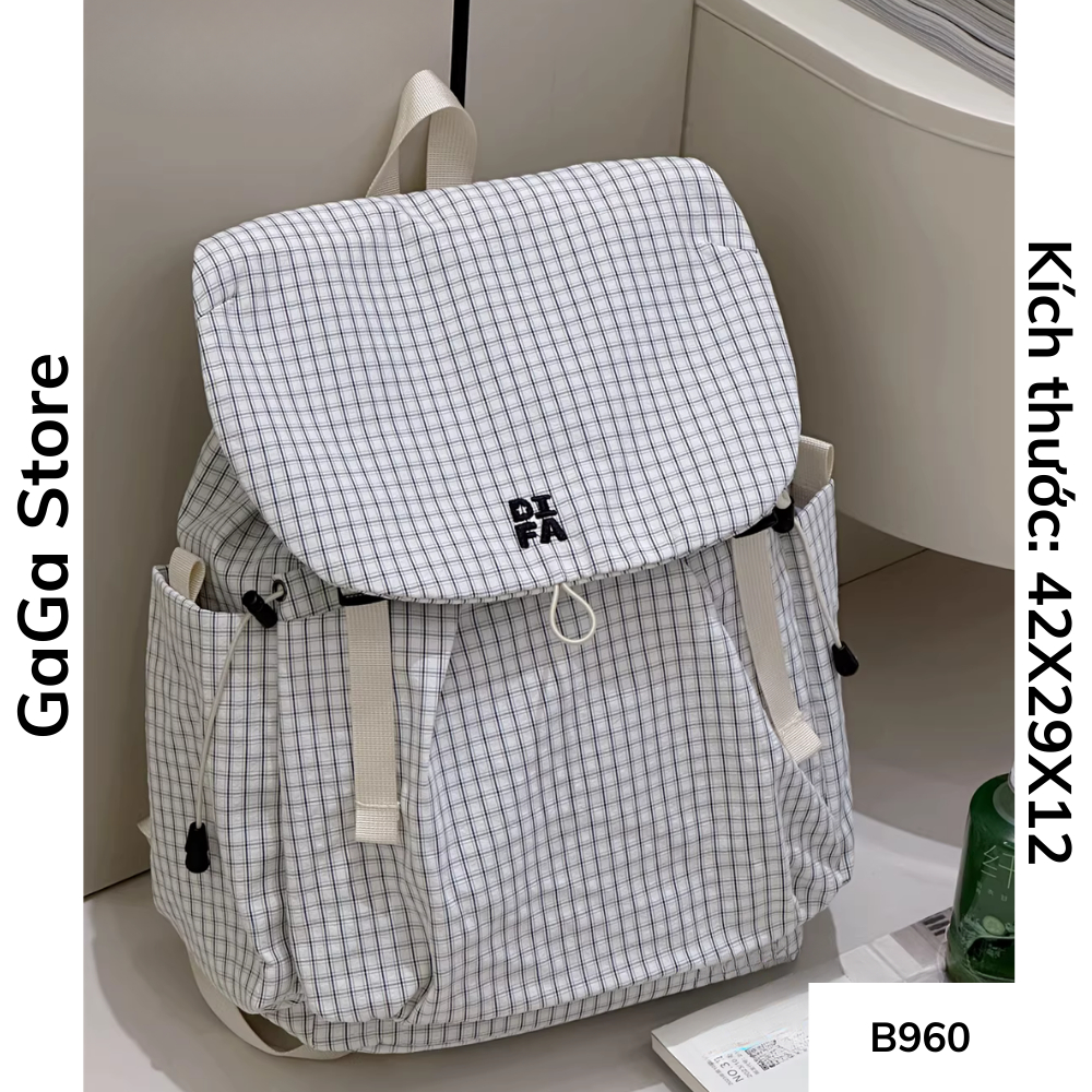Balo unisex đi học nhiều ngăn màu giản phong cách Ulzzang cho học sinh các cấp B960 gagastore