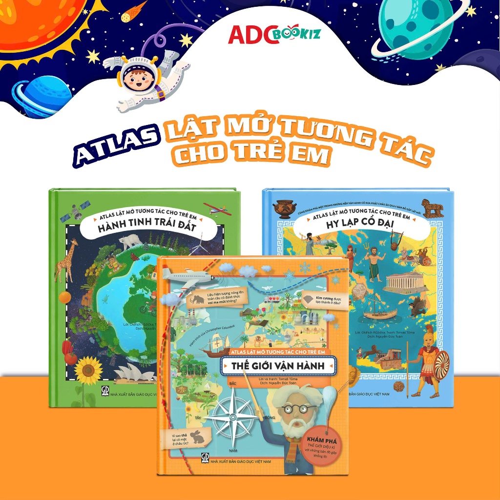 Sách - Bộ 3 Cuốn Atlas Lật Mở Tương Tác Cho Trẻ Em - Sách Phát Triển Tư Duy Cho Trẻ 7 - 14 Tuổi