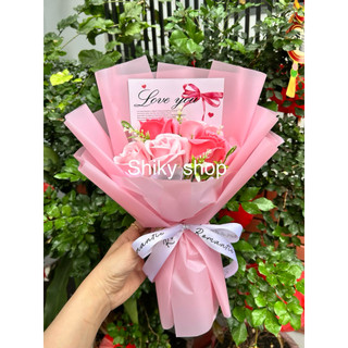 Bó hoa hồng sáp 5 bông