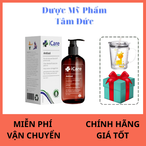 Bộ Sản Phẩm iCare Pharma Dầu Gội Sạch Gàu Antisol - Hỗ Trợ Trị Gàu Ngứa, Nấm Da Đầu Lâu