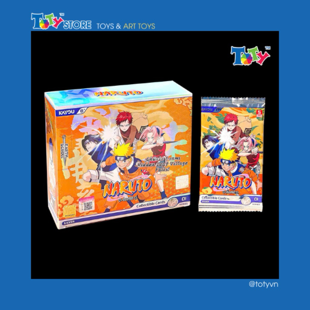[CHÍNH HÃNG] (full box 150 card) Card bo góc Naruto - Earth Scroll 1 - Kayou - KN07 (bản tiếng Anh)