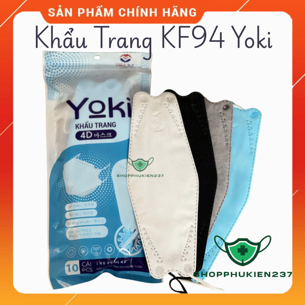 50 Cái Khẩu trang 4D KF94 Yoki 4 Lớp Hàng Chính Hãng Công Ty
