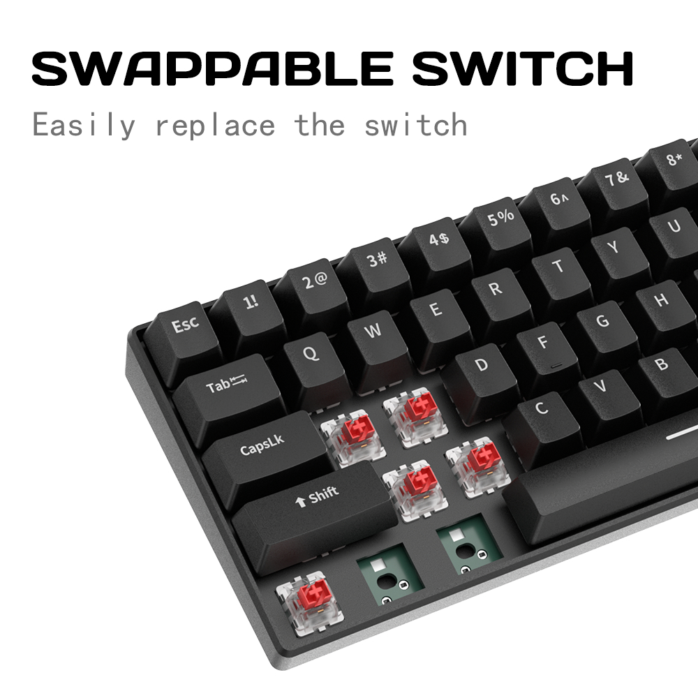 Bàn Phím Cơ Gaming Có Dây Zifriend H61K – Layout 61 Phím, Hotswap, LED RGB, Red / Blue Switch | BigBuy360 - bigbuy360.vn
