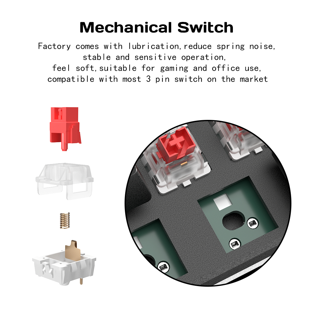 Bàn Phím Cơ Gaming Có Dây Zifriend H61K – Layout 61 Phím, Hotswap, LED RGB, Red / Blue Switch | BigBuy360 - bigbuy360.vn