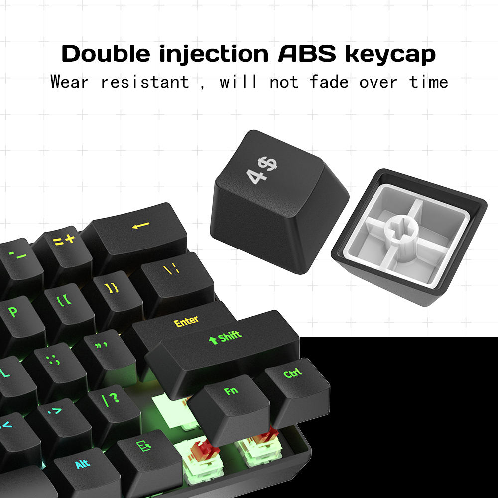 Bàn Phím Cơ Gaming Có Dây Zifriend H61K – Layout 61 Phím, Hotswap, LED RGB, Red / Blue Switch | BigBuy360 - bigbuy360.vn