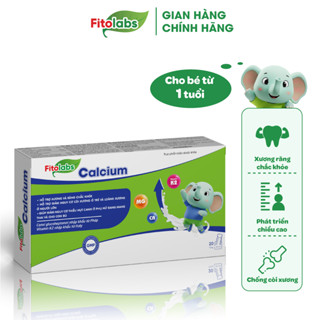 Canxi Hữu Cơ Cho Bé Calcium FITOLABS Giúp Xương Răng Chắc Khoẻ, Phát Triển Chiều Cao Cho Bé Từ 1 Tuổi Chai Hộp 20 Ống