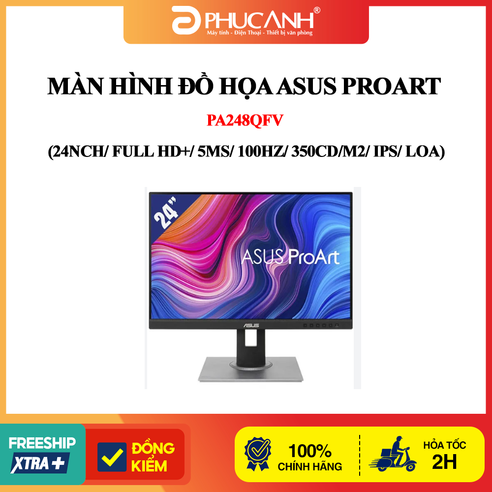 Màn hình đồ họa Asus ProArt PA248QFV (24nch/ Full HD+/ 5ms/ 100HZ/ 350cd/m2/ IPS/ Loa)