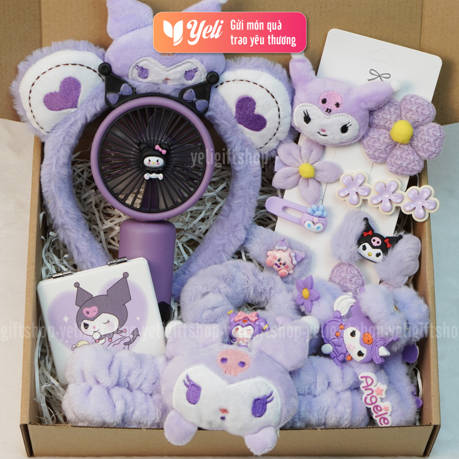 Set Quà Phụ Kiện Kuromi Đáng yêu, Set Quà Tặng Bé Gái Kuromi, Combo Quà Tặng Người Yêu, Bạn Gái Yeli