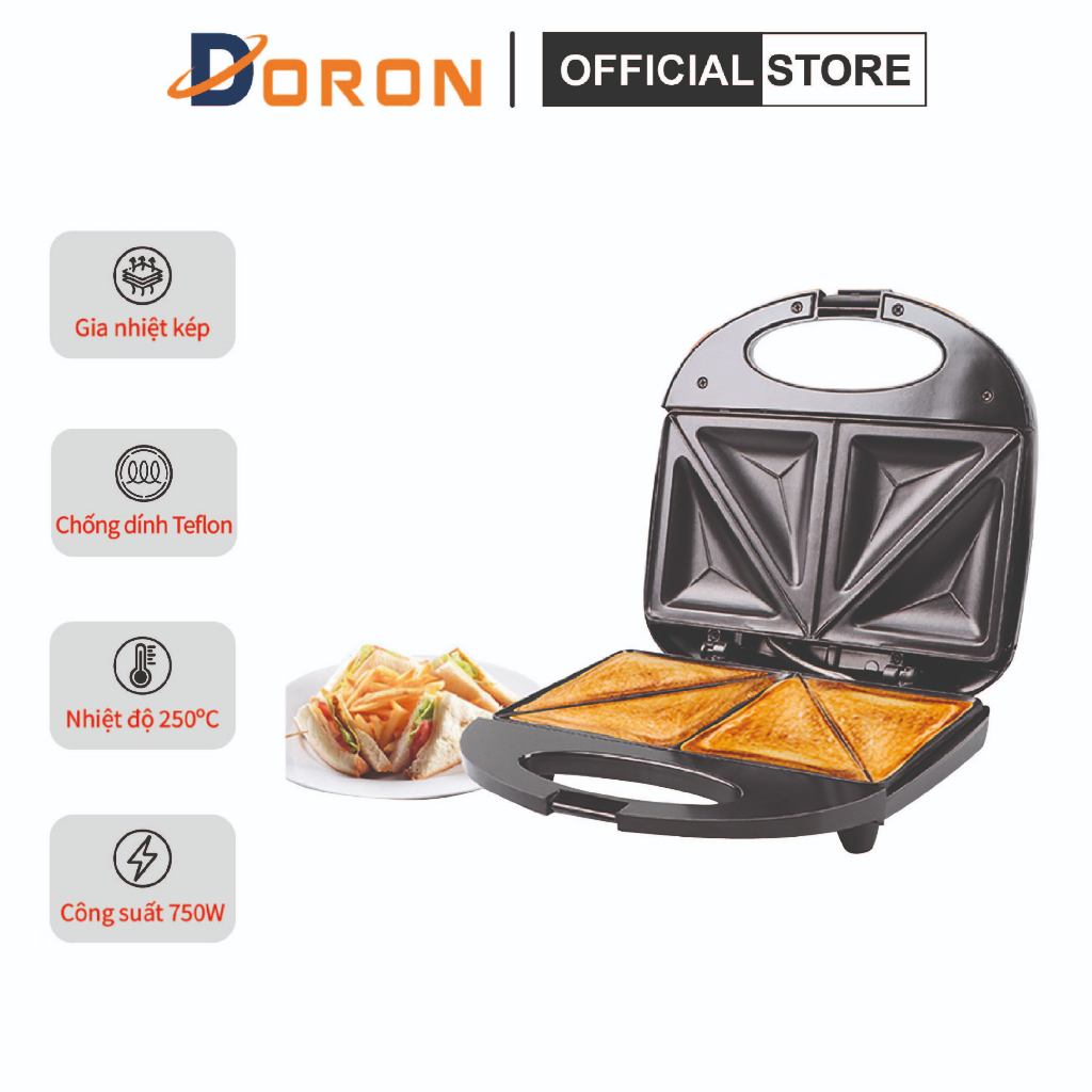 Máy nướng bánh mì sandwich RAF 750W màu sắc hiện đại, kiểu dáng sang trọng