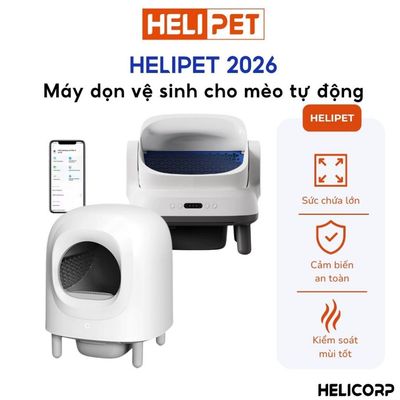 [Tặng Thảm] Máy Dọn Cát Mèo, Nhà Vệ Sinh Cho Mèo Tự Động HeLiPet Bản Quốc Tế Kết Nối Wifi - HeLiCorp