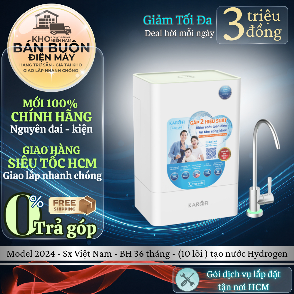 KAQ-U98 - Máy lọc nước Karofi KAQ-U98, 10 Lõi, Công Nghệ AIOTEC, MỚI 2025 - Hàng chính hãng