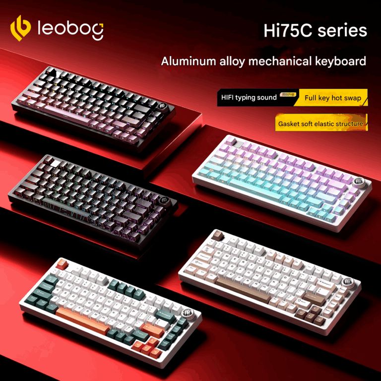 Bàn phím cơ - Nhôm - LEOBOG HI75C PRO - 3 mode kết nối - Keycap PBT -RGB - APP Marco - Núm vặn