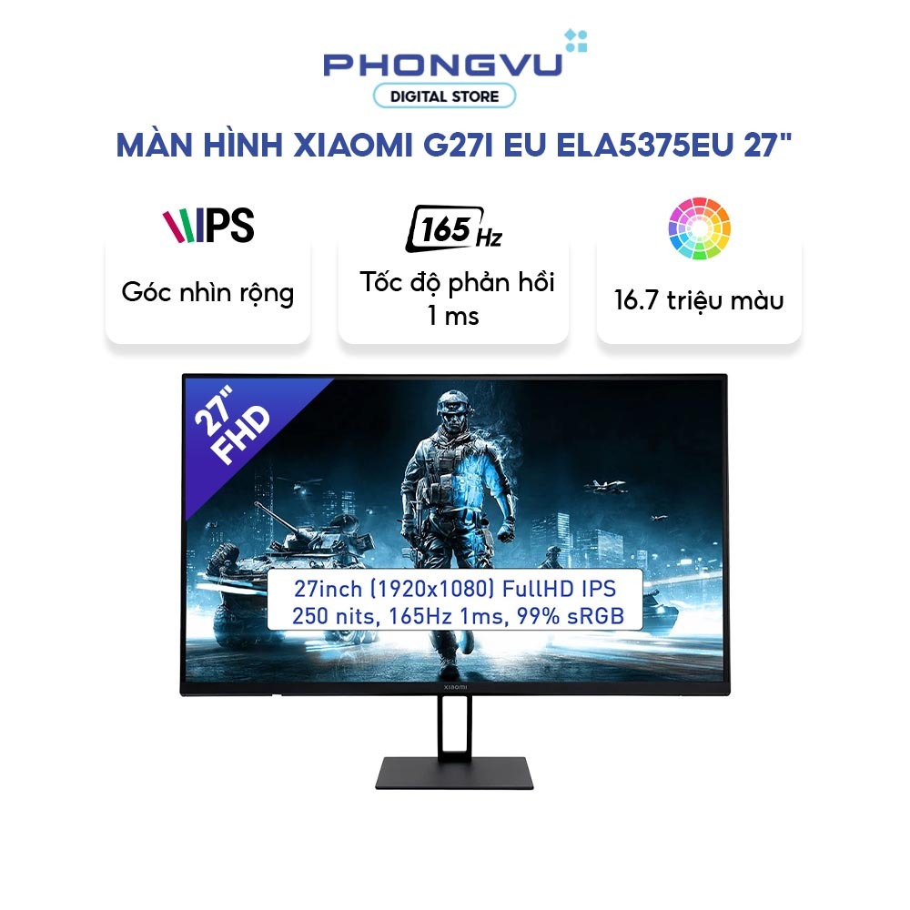 Màn Hình Gaming Xiaomi G27i EU 27 inch Full HD – Tấm Nền IPS, Tần Số Quét 165Hz, Phản Hồi 1ms – Bảo 