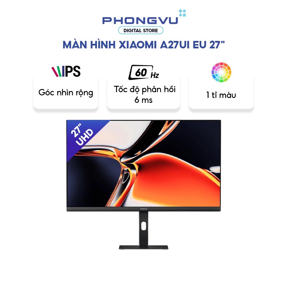 Màn hình Xiaomi A27Ui EU 27 inch - 4K UHD 3840 x 2160 - 60Hz - IPS - USB-C 90W - Bảo hành 36 tháng