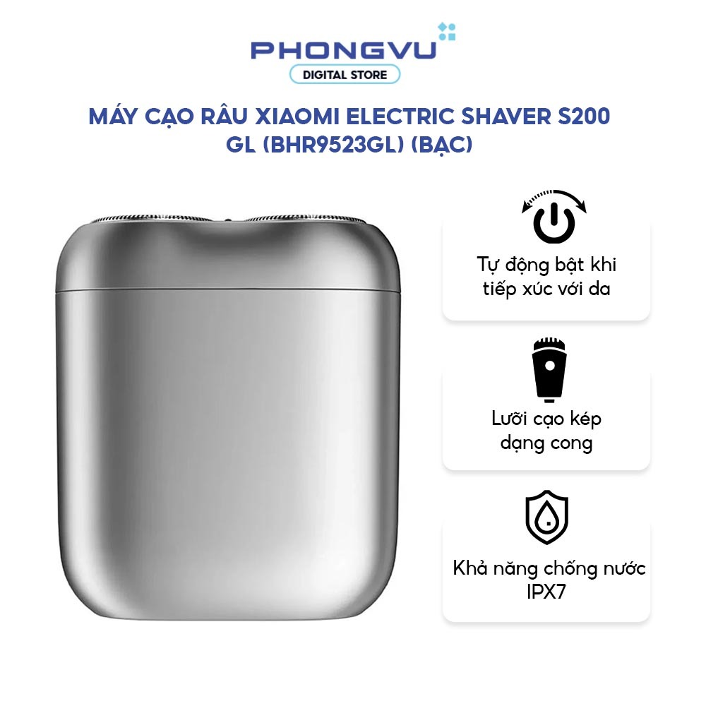 Máy cạo râu Xiaomi Electric Shaver S200 GL - Động Cơ 8000RPM, Cảm Biến Tự Khởi Động, IPX7 Chống Nước