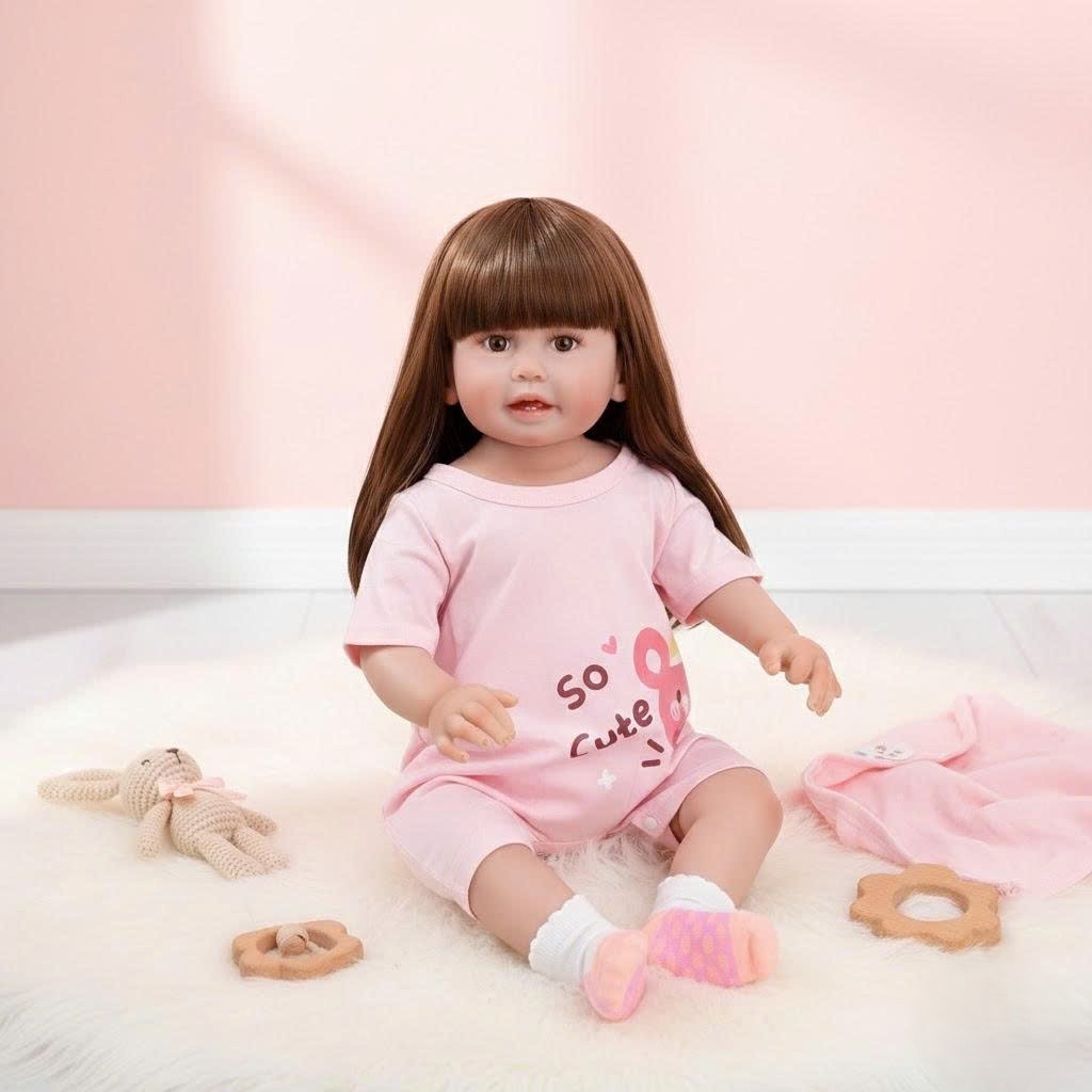 Búp Bê Teegan NPK Bé Gái Tóc Dài 70 cm = 28 inch Reborn Vinyl Doll PVN6951 (kèm vớ ngẫu nhiên)