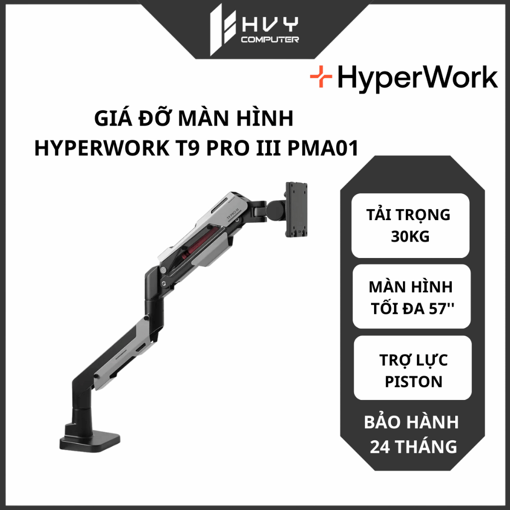 Arm màn hình Human Motion T9 Pro III PMA01 - Nâng màn từ 24 - 54inch - Hàng chính hãng