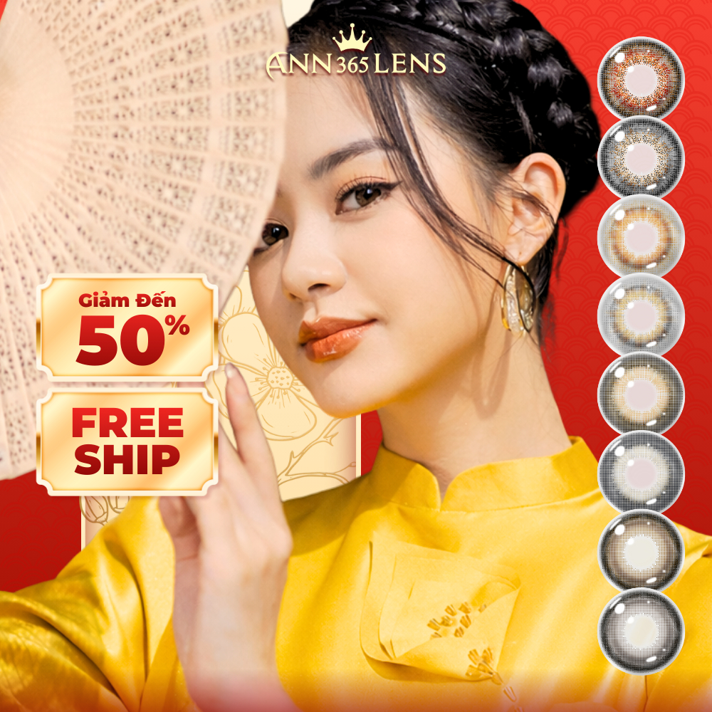 Lens 1 Ngày AnnLens [ĐỘ ẨM CAO] 10 Màu Đủ Độ Cận [1 cặp] - Lens Nội Địa Hàn Quốc