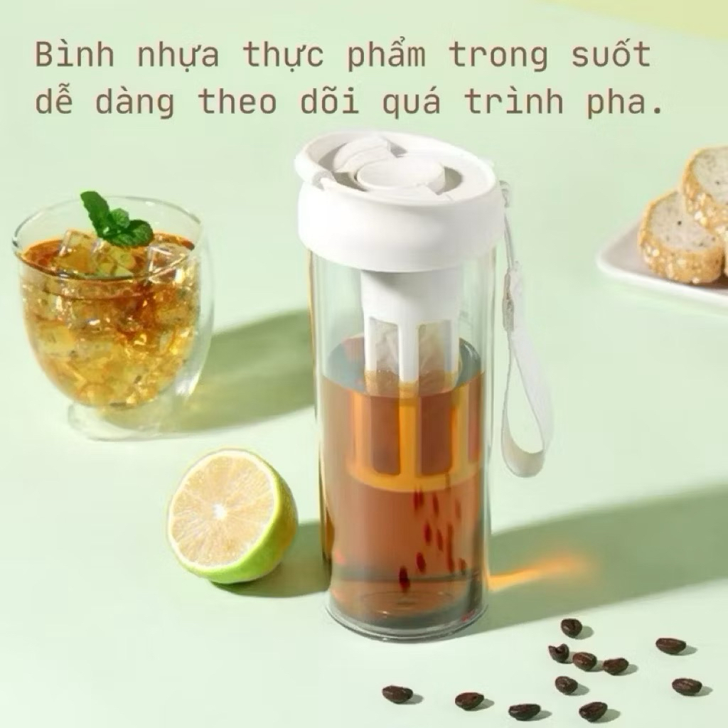 (Sẵn hàng) Bình pha cà phê cold brew 550ml/ 1000ml Bình ủ lạnh cafe , ủ trà cold brew Có bộ lọc dễ d