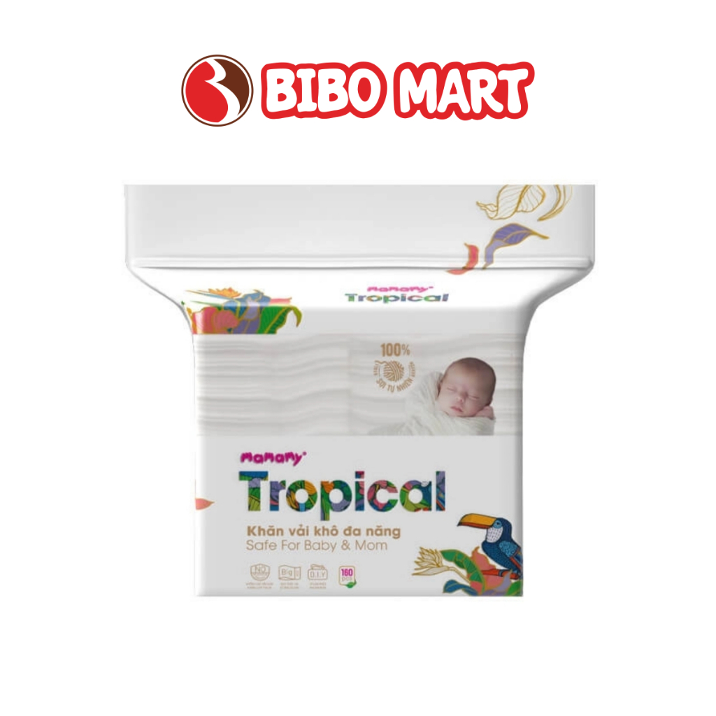 Khăn vải khô đa năng Mamamy Tropical 160 tờ